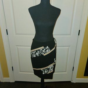 White House Black Market Tan and Black Skirt